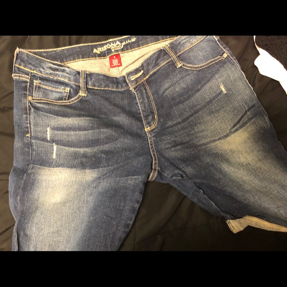 Jean shorts.